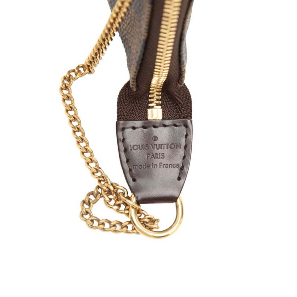 LOUIS VUITTON Brown Damier Leather Pochette Mini Bag - Picture 5 of 6